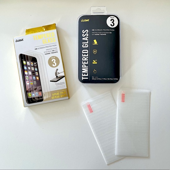 New iPhone Tempered Glass Screen Protector 8-Plus 3-Pack - Picture 3 of 6